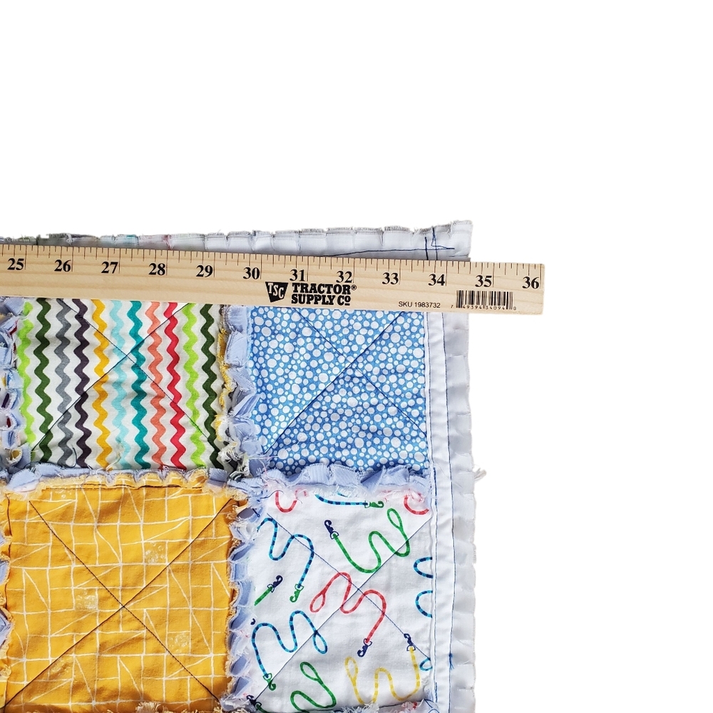 New Homemade Colorful Baby Rag Quilt - Picture 4 of 14